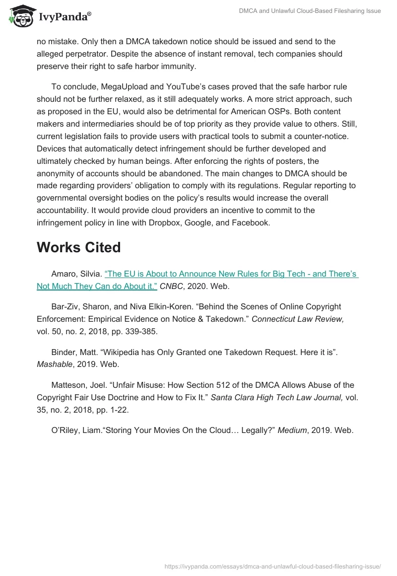 DMCA and Unlawful Cloud-Based Filesharing Issue. Page 4