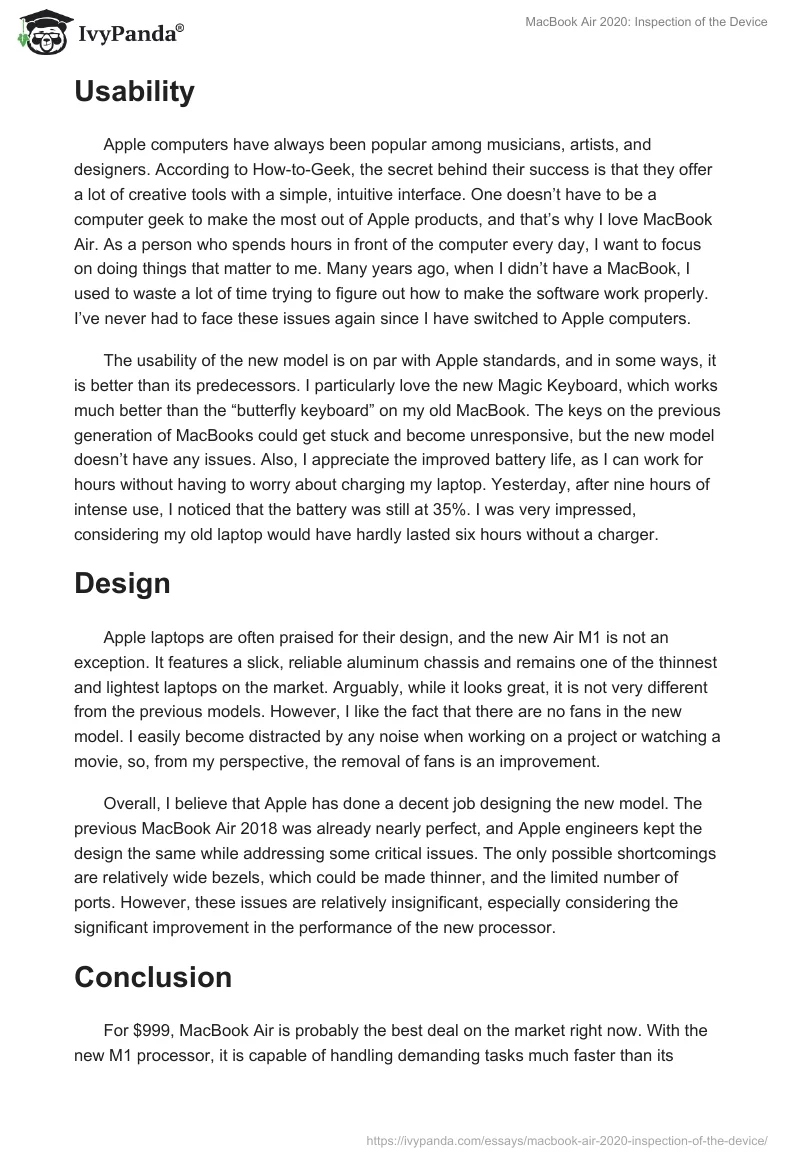 MacBook Air 2020: Inspection of the Device. Page 2
