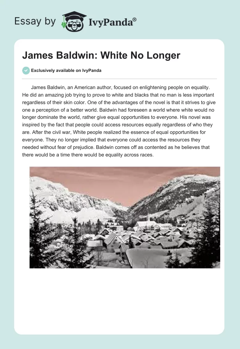 James Baldwin: "White No Longer". Page 1