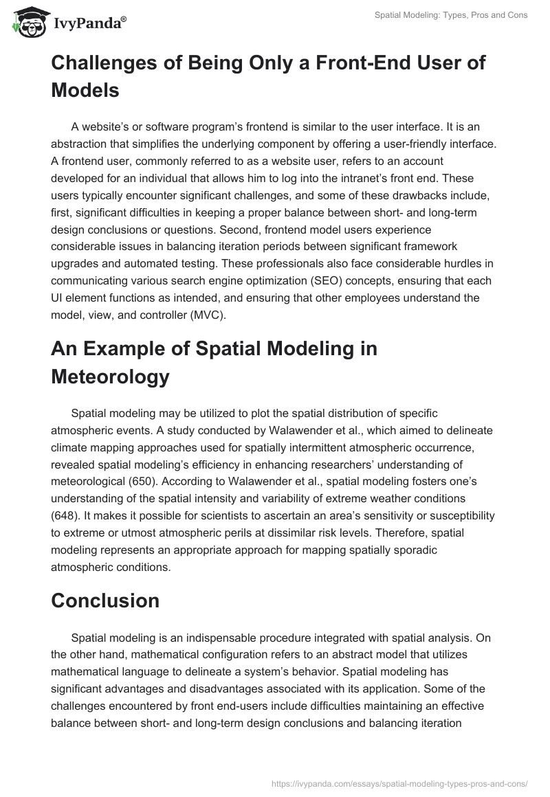 Spatial Modeling: Types, Pros and Cons. Page 3