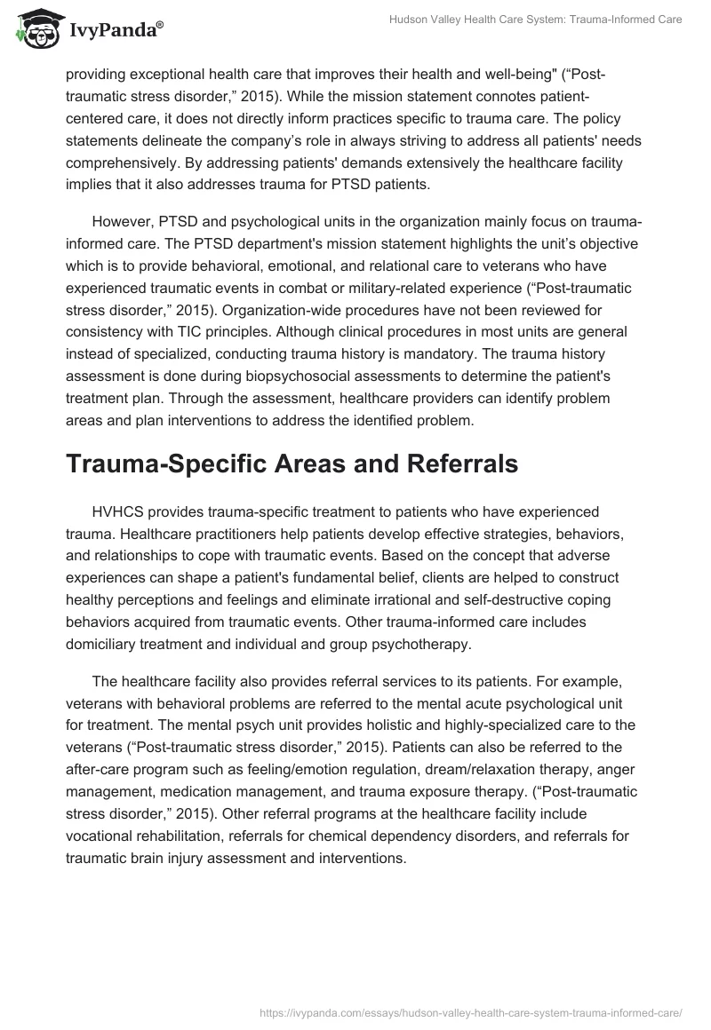 Hudson Valley Health Care System: Trauma-Informed Care. Page 3