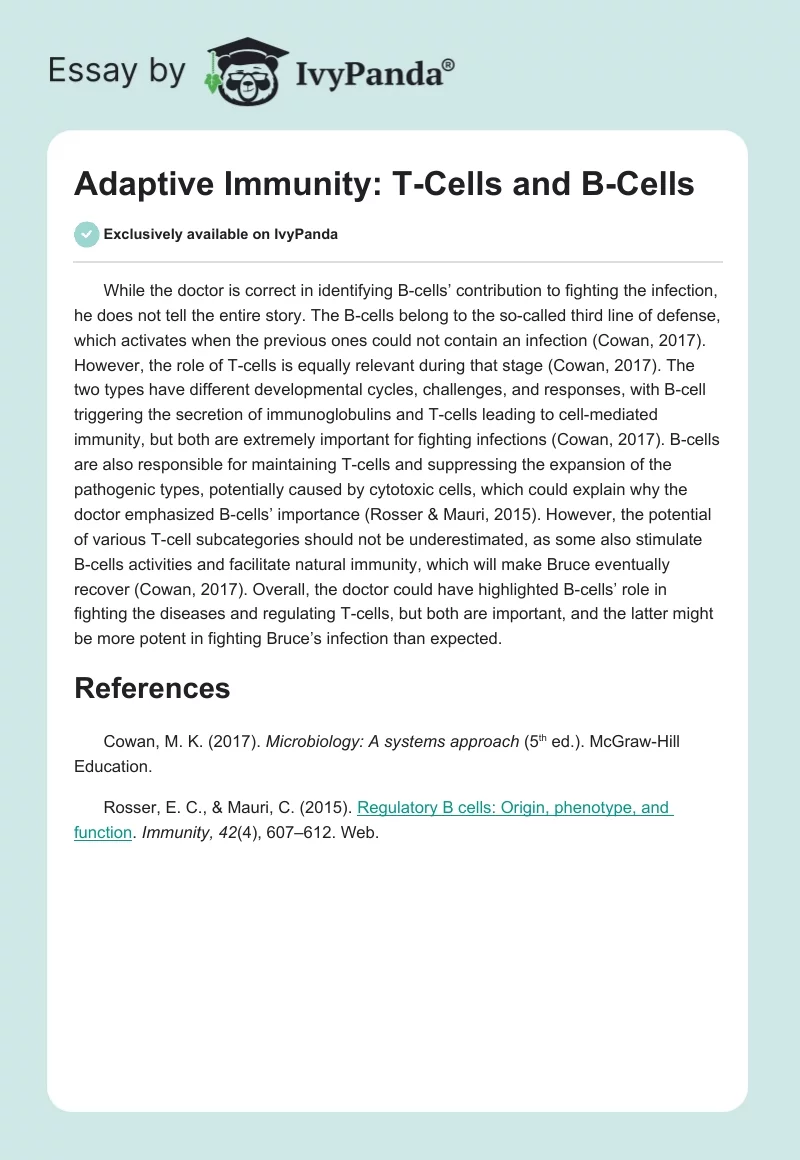 Adaptive Immunity: T-Cells and B-Cells. Page 1