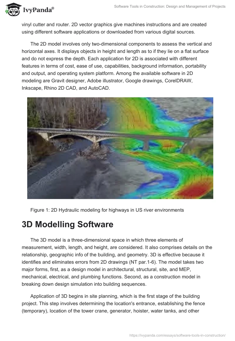 Software Tools in Construction: Design and Management of Projects. Page 2