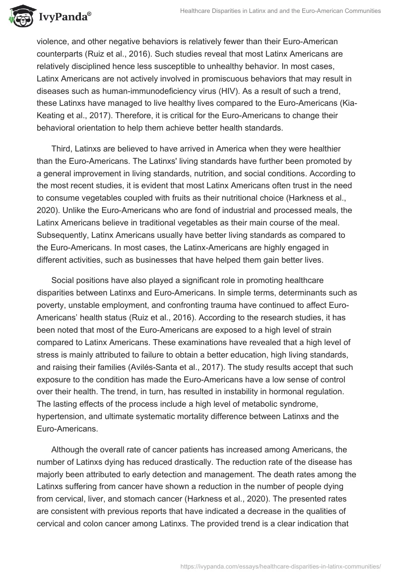 Healthcare Disparities in Latinx and and the Euro-American Communities. Page 2