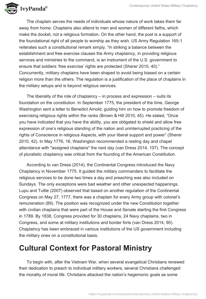 Contemporary United States Military Chaplaincy. Page 4