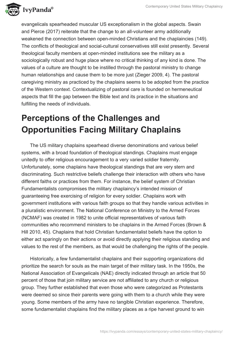 Contemporary United States Military Chaplaincy. Page 5