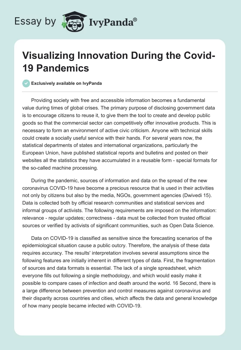Visualizing Innovation During the Covid-19 Pandemics. Page 1