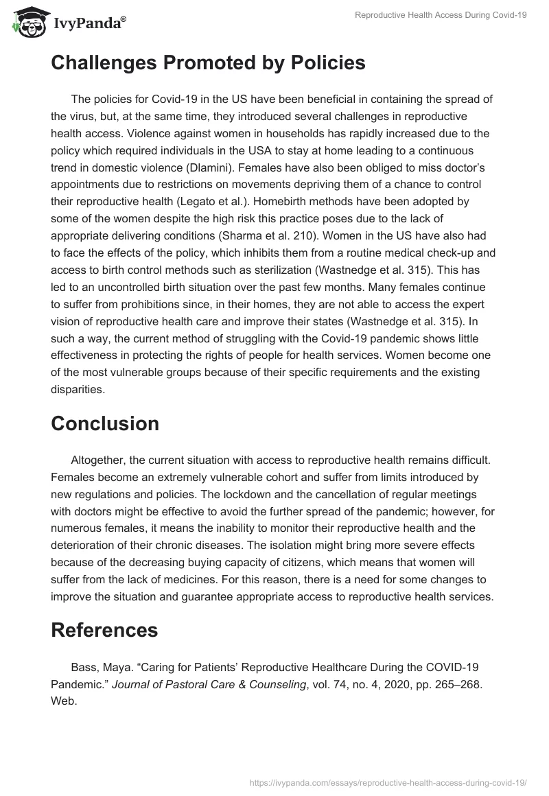 Reproductive Health Access During Covid-19. Page 3