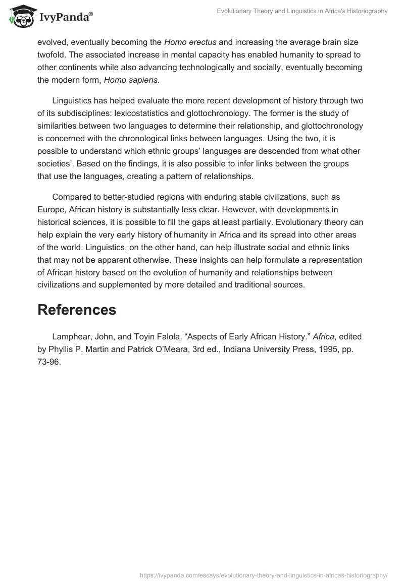 Evolutionary Theory and Linguistics in Africa's Historiography. Page 2