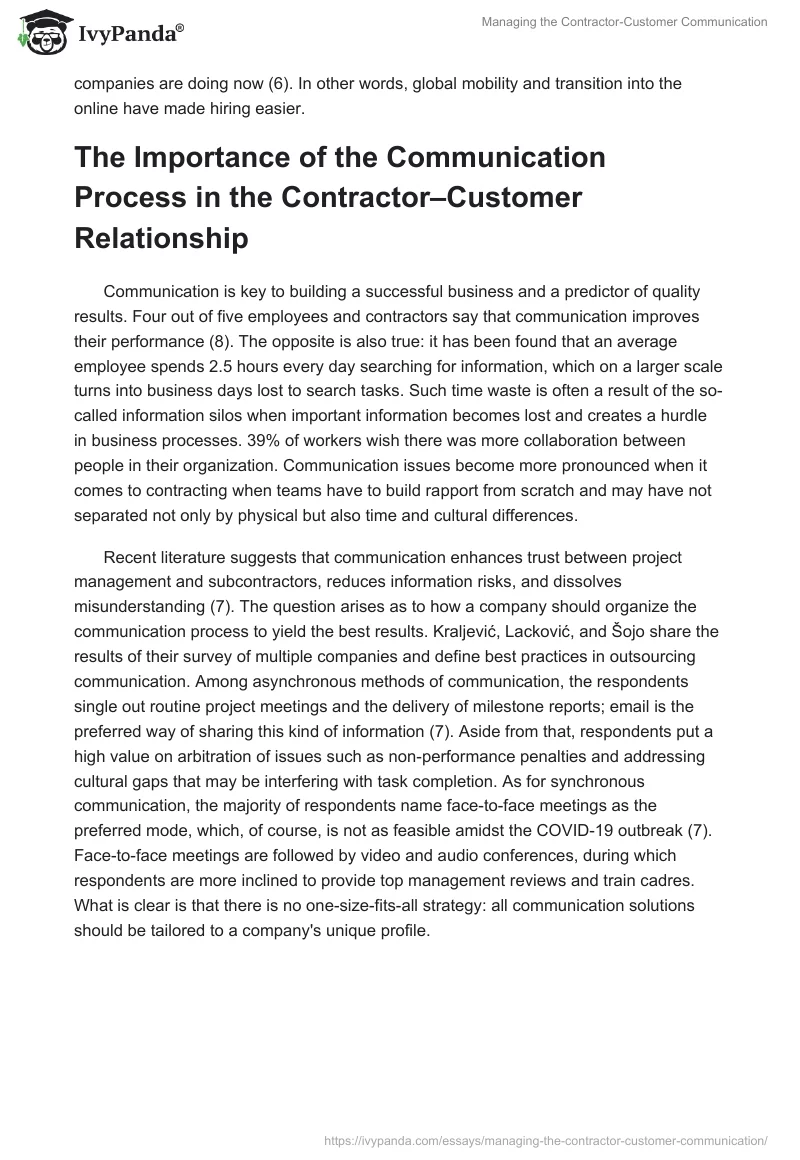 Managing the Contractor-Customer Communication. Page 4