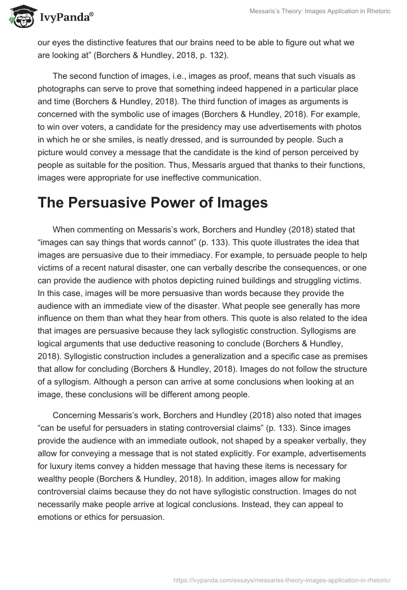 Messaris’s Theory: Images Application in Rhetoric. Page 2