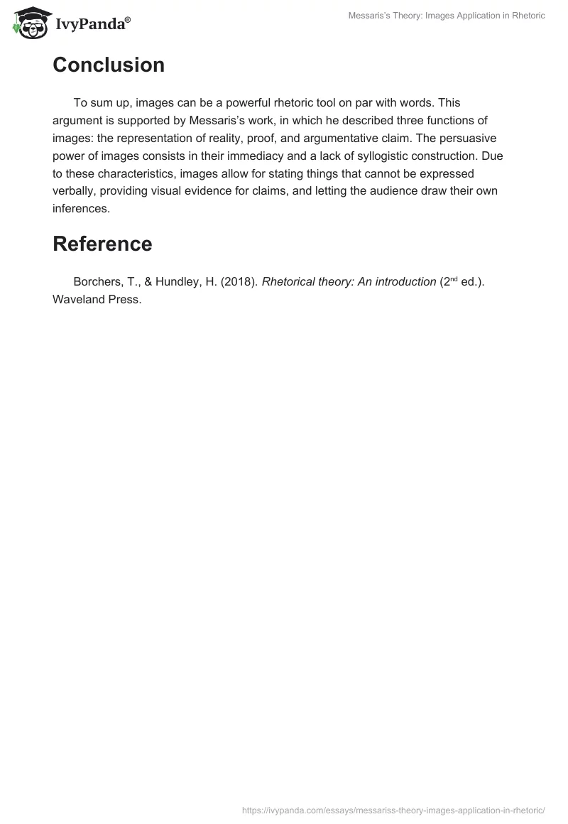 Messaris’s Theory: Images Application in Rhetoric. Page 3