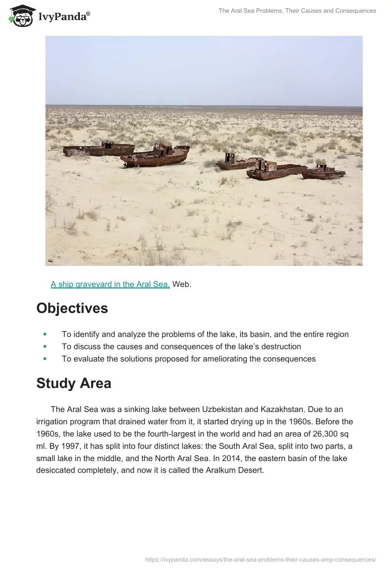 The Aral Sea Problems, Their Causes and Consequences. Page 2
