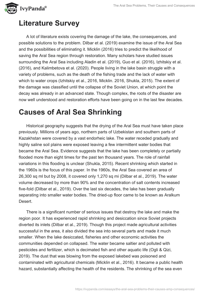 The Aral Sea Problems, Their Causes and Consequences. Page 3