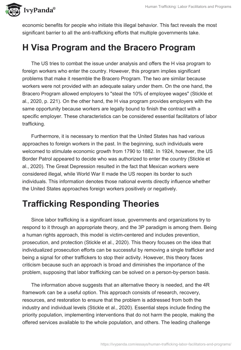 Human Trafficking: Labor Facilitators and Programs. Page 2