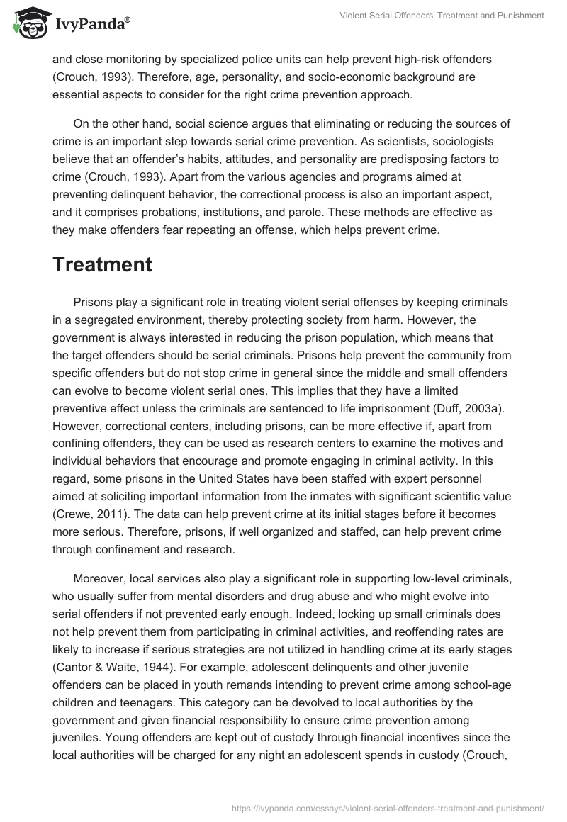 Violent Serial Offenders' Treatment and Punishment. Page 2