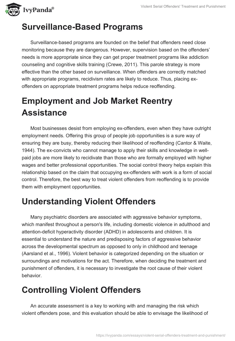 Violent Serial Offenders' Treatment and Punishment. Page 5
