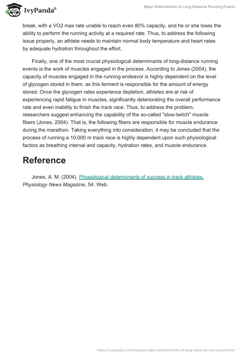 Major Determinants of Long-Distance Running Events. Page 2