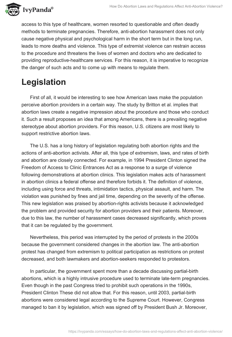 How Do Abortion Laws and Regulations Affect Anti-Abortion Violence?. Page 5