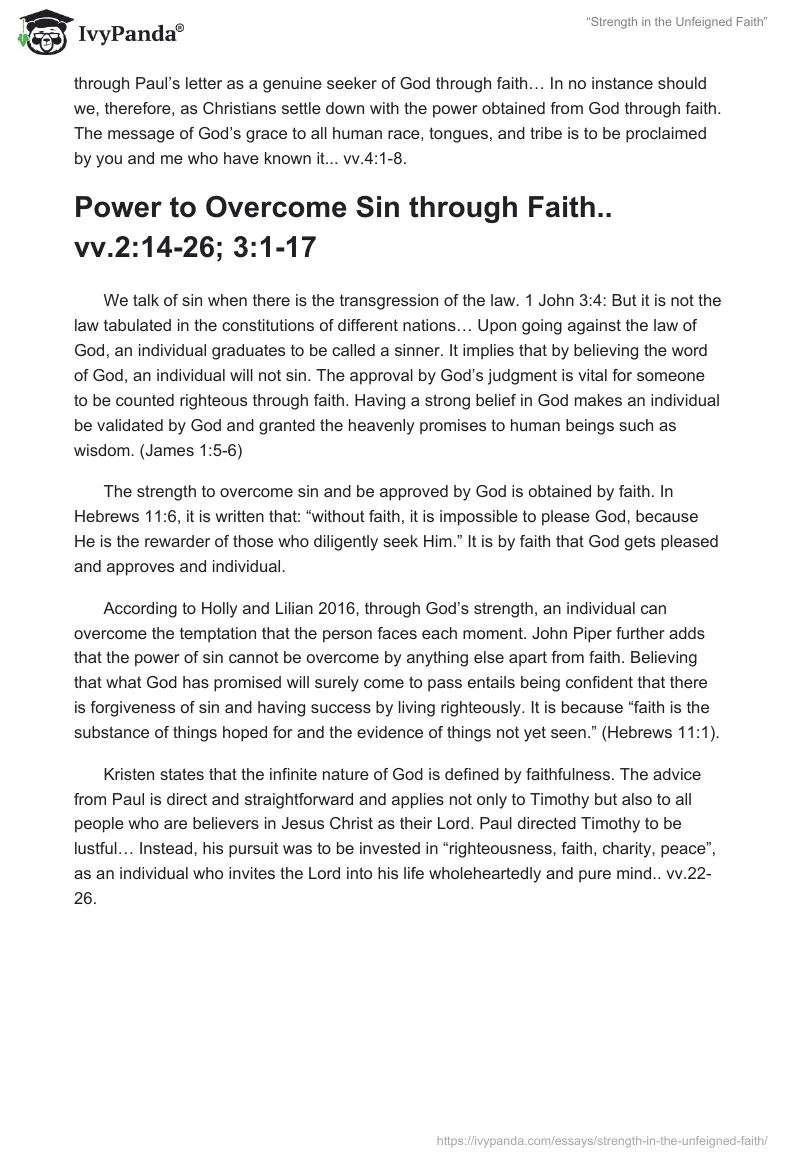 “Strength in the Unfeigned Faith”. Page 4