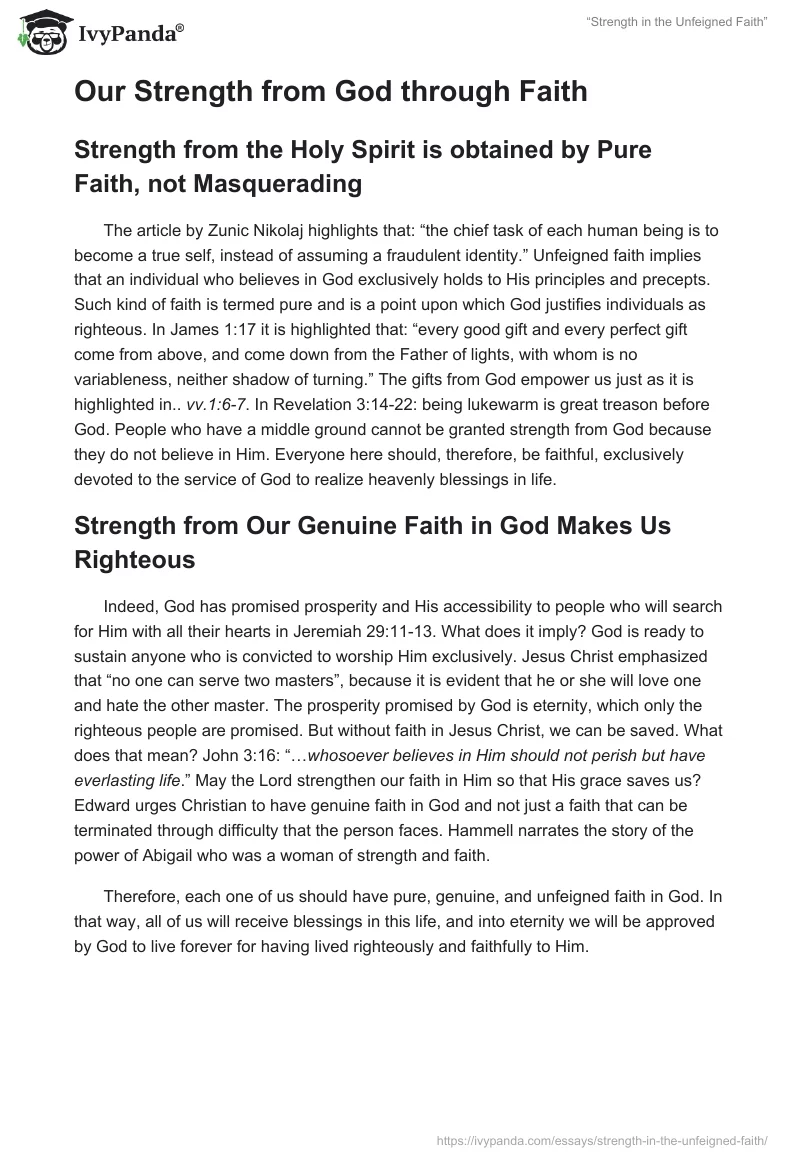 “Strength in the Unfeigned Faith”. Page 5