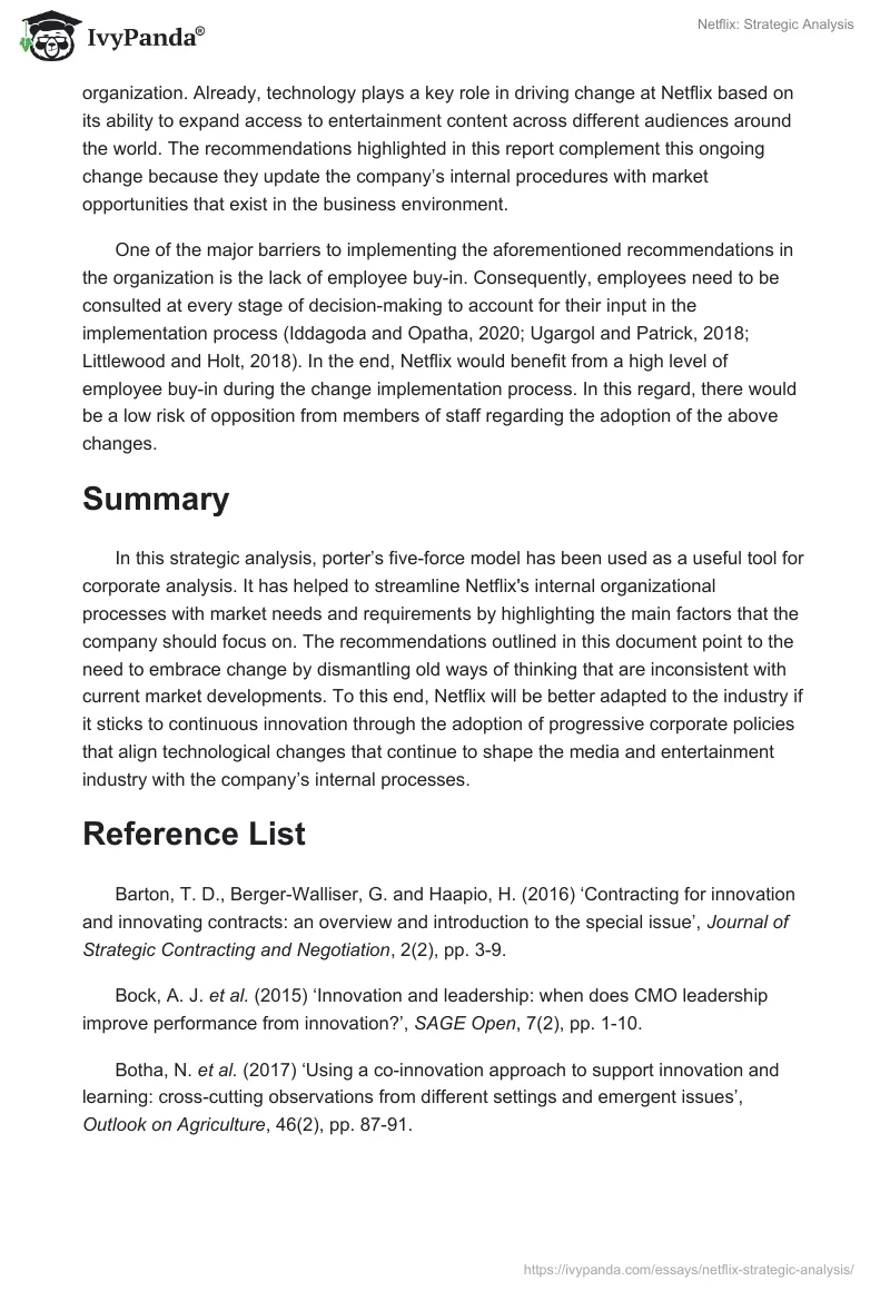 Netflix: Strategic Analysis. Page 5