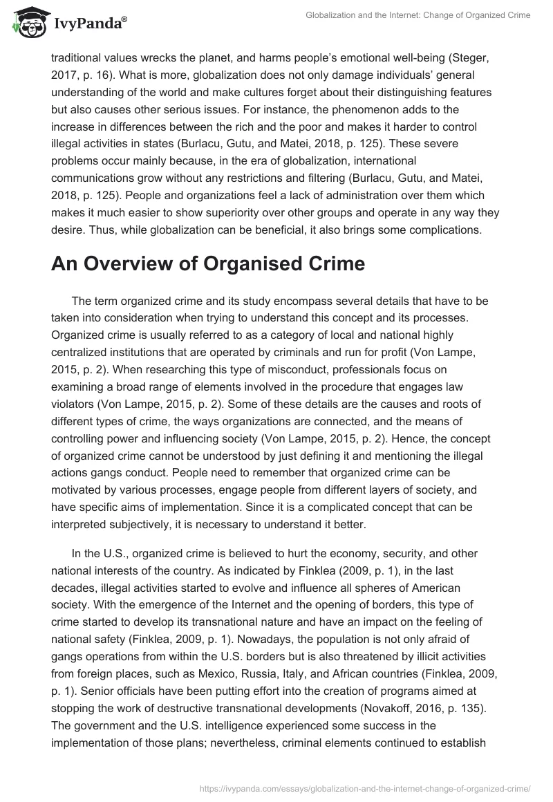 Globalization and the Internet: Change of Organized Crime. Page 3