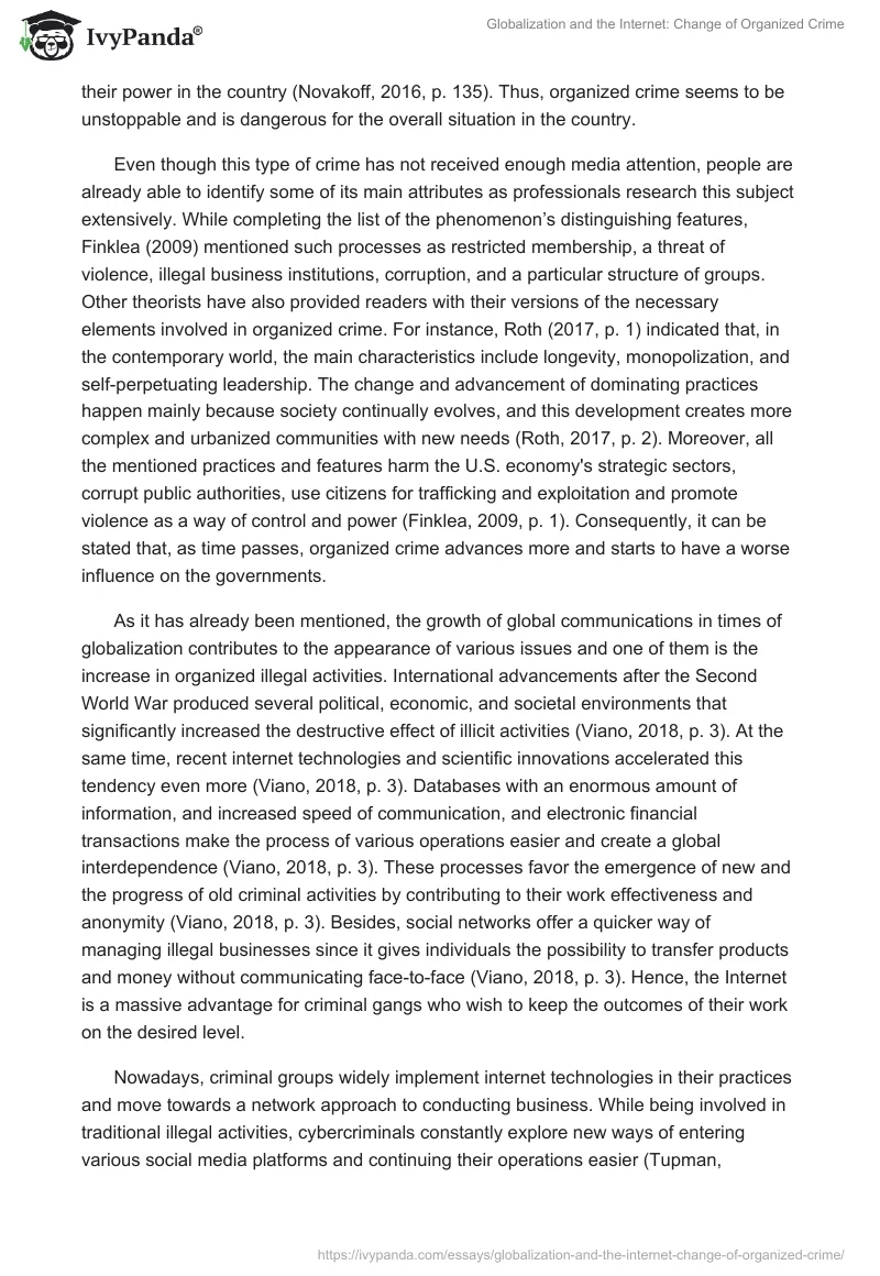 Globalization and the Internet: Change of Organized Crime. Page 4