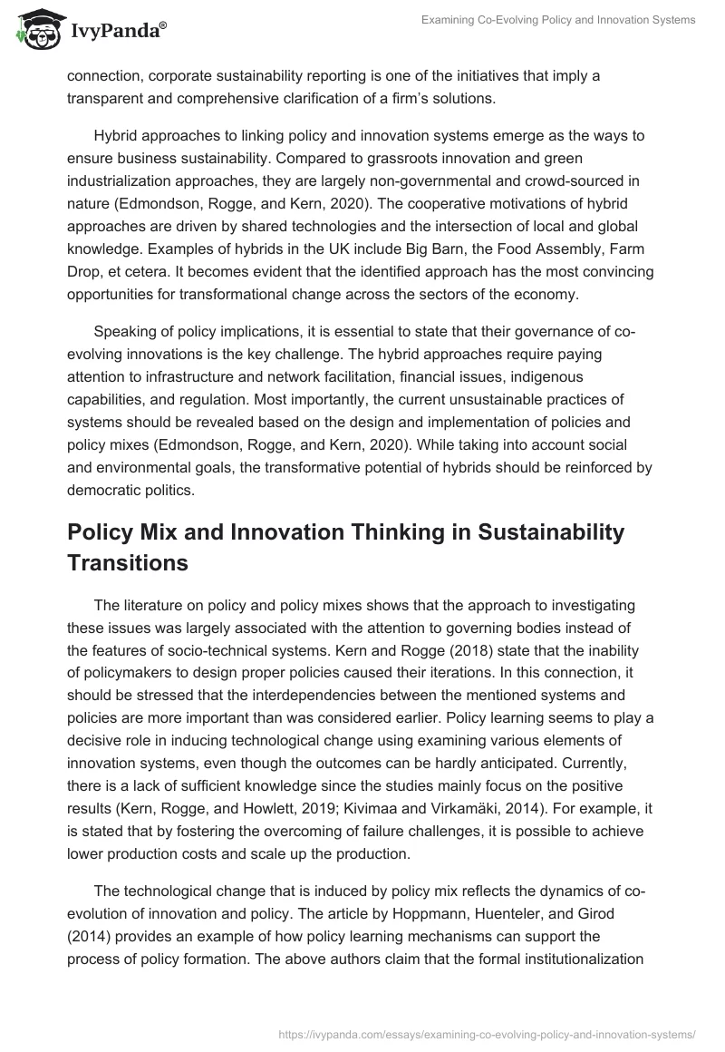 Examining Co-Evolving Policy and Innovation Systems. Page 2