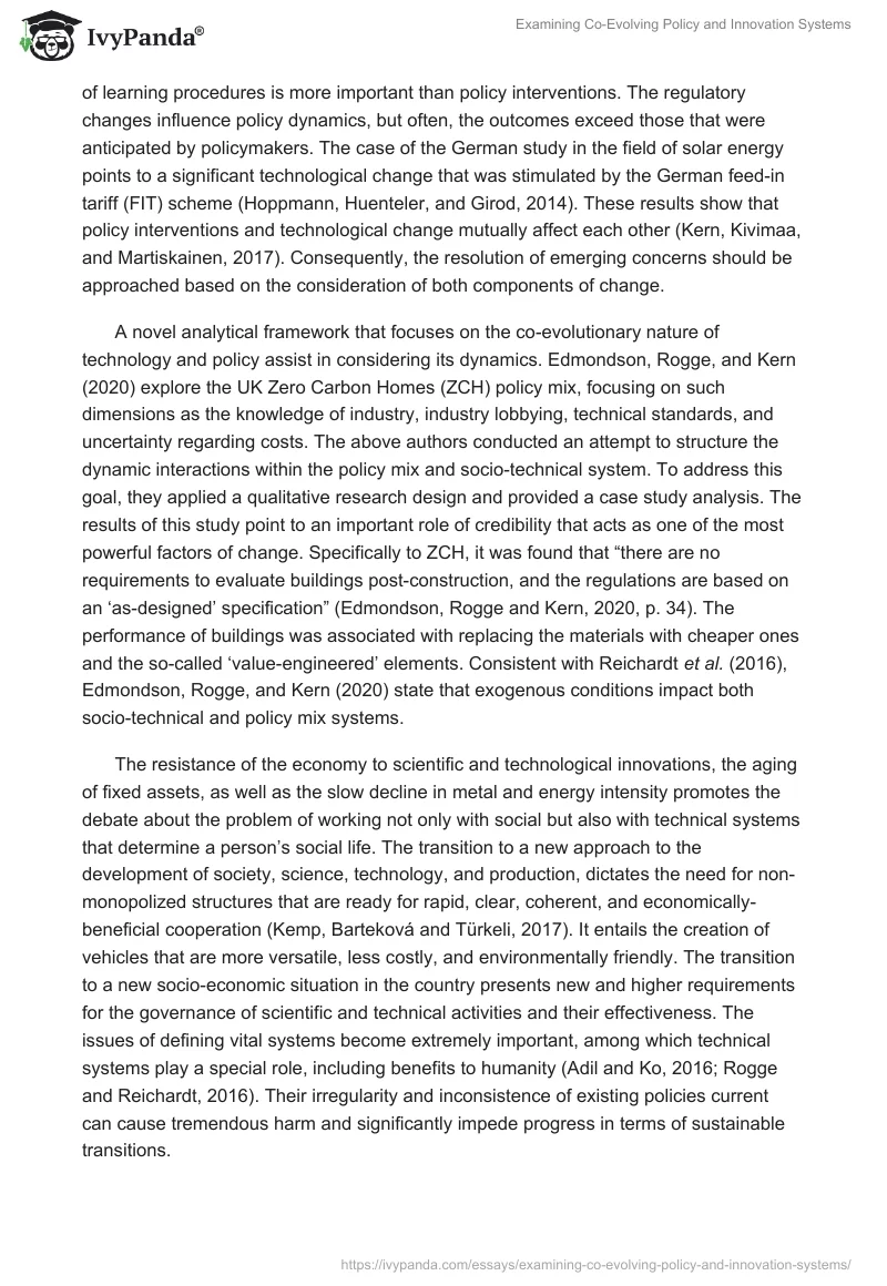 Examining Co-Evolving Policy and Innovation Systems. Page 3
