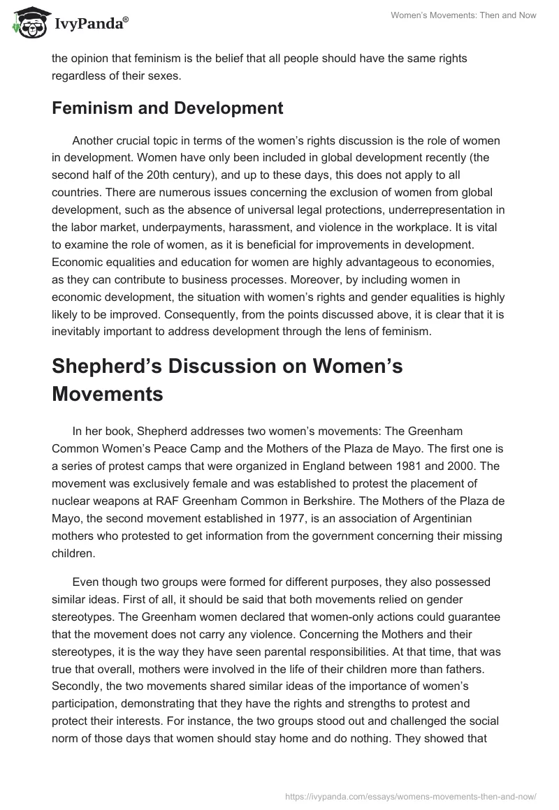 Women’s Movements: Then and Now. Page 2