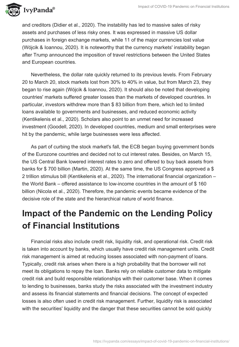 Impact of COVID-19 Pandemic on Financial Institutions. Page 4