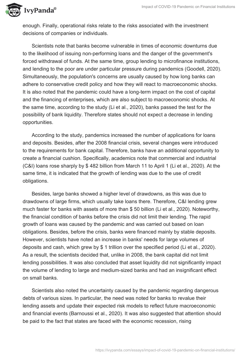 Impact of COVID-19 Pandemic on Financial Institutions. Page 5