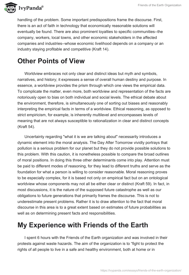 Friends of the Earth Organization. Page 2
