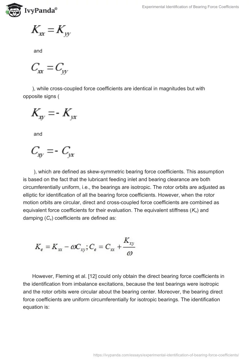 Experimental Identification of Bearing Force Coefficients. Page 3
