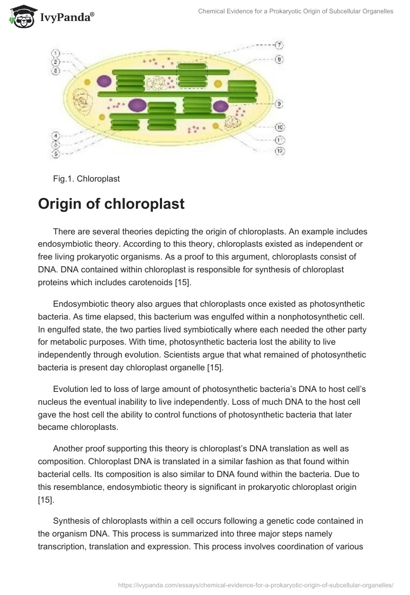 Chemical Evidence for a Prokaryotic Origin of Subcellular Organelles. Page 5