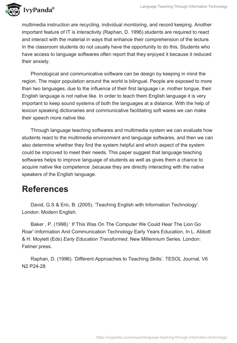 Language Teaching Through Information Technology. Page 3