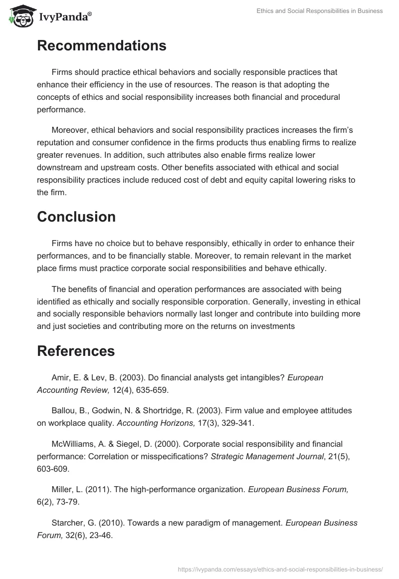 Ethics and Social Responsibilities in Business. Page 4
