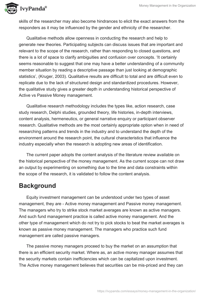 Money Management in the Organization. Page 5
