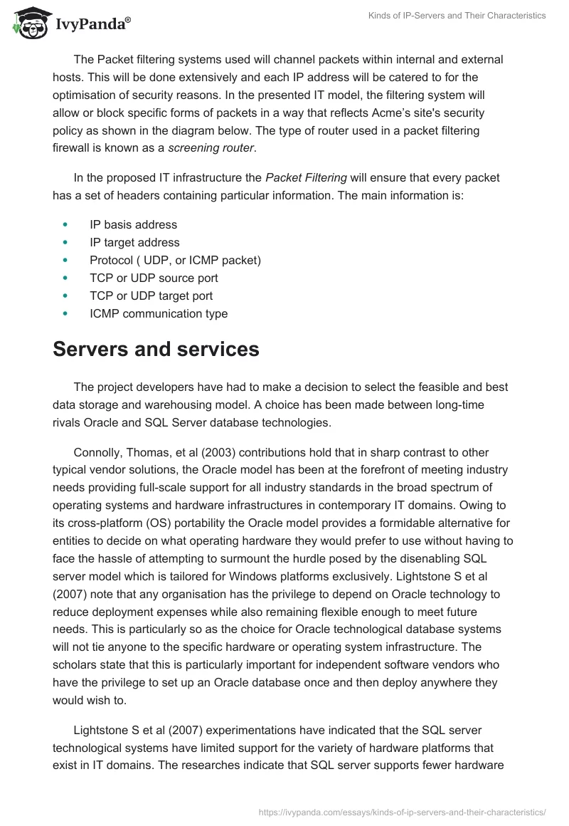 Kinds of IP-Servers and Their Characteristics. Page 2
