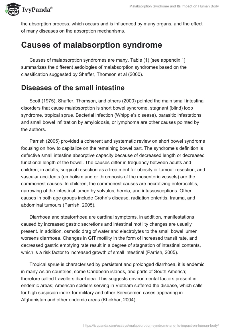 Malabsorption Syndrome and Its Impact on Human Body. Page 3