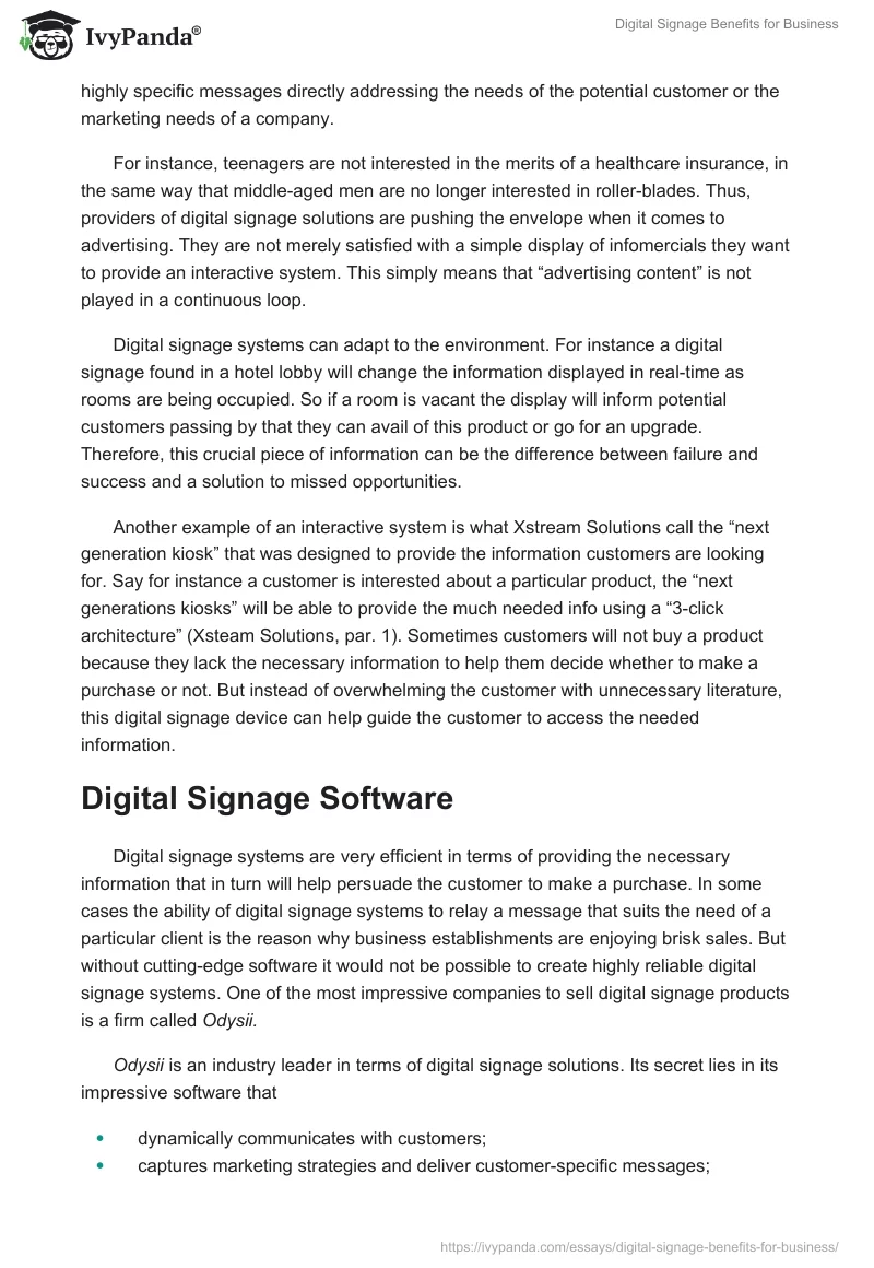 Digital Signage Benefits for Business. Page 3