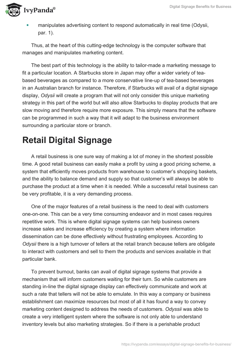 Digital Signage Benefits for Business. Page 4