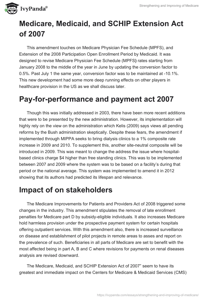 Strengthening and Improving of Medicare. Page 2