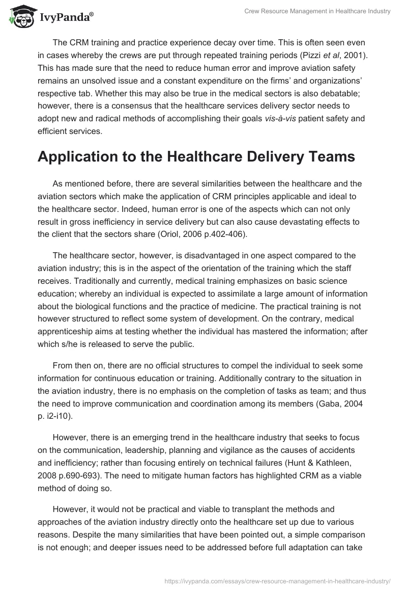 Crew Resource Management in Healthcare Industry. Page 3