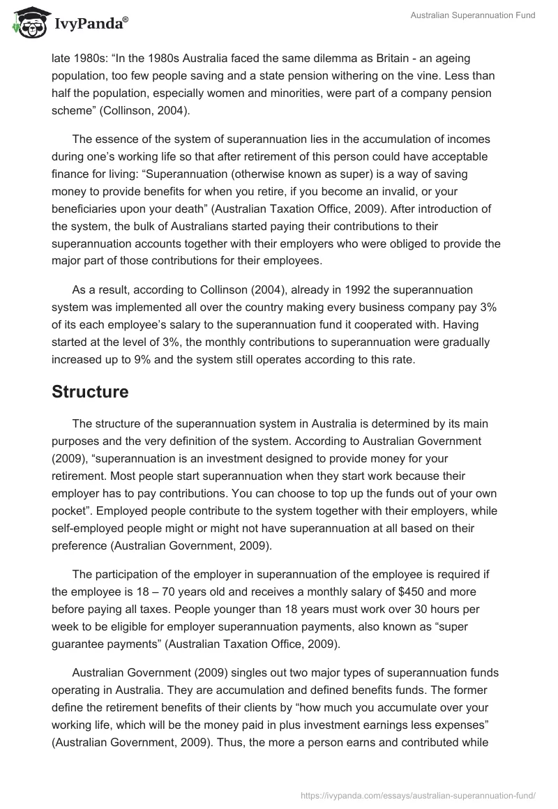 Australian Superannuation Fund. Page 2