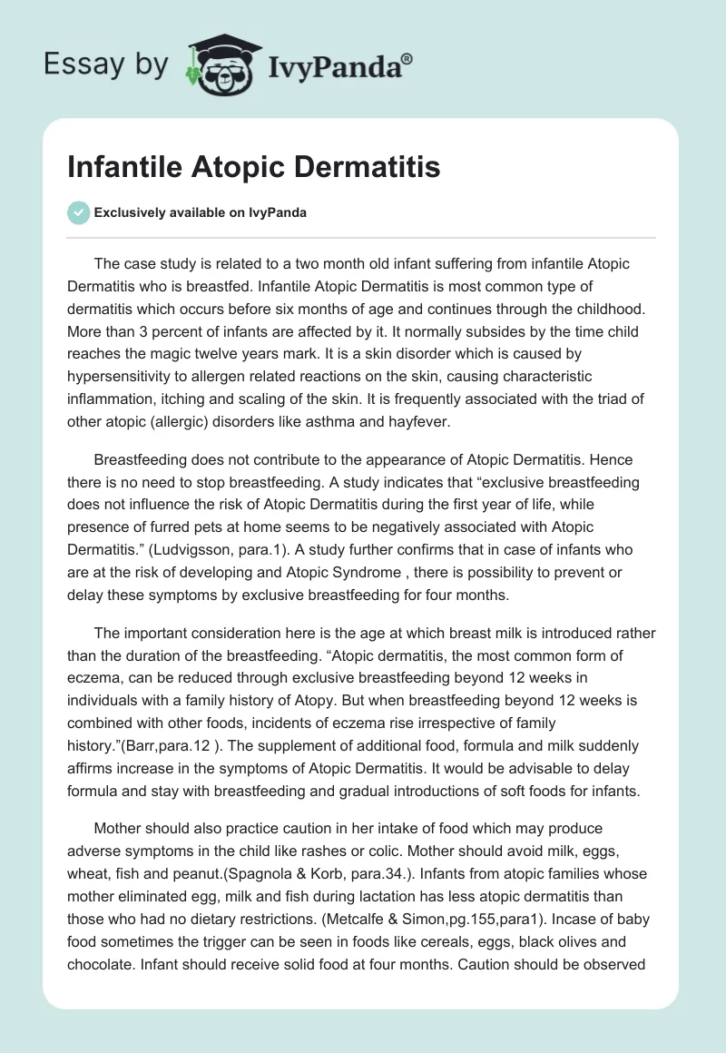 Infantile Atopic Dermatitis. Page 1