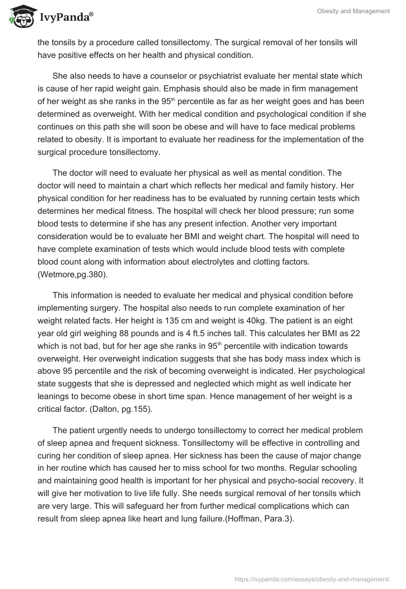 Obesity and Management. Page 2