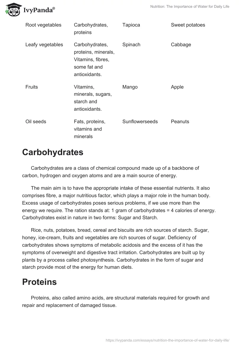 Nutrition: The Importance of Water for Daily Life. Page 2