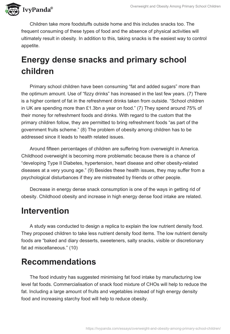 Overweight and Obesity Among Primary School Children. Page 2